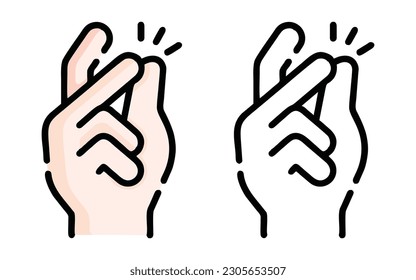 Fingers click vector with white background