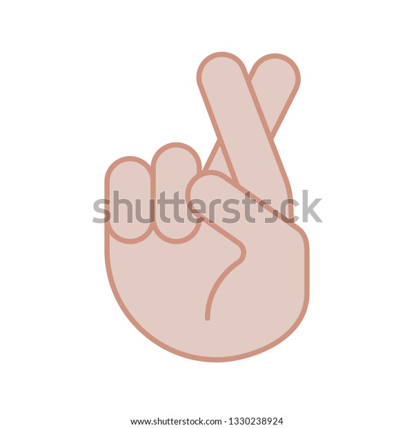 Fingers Crossed Emoji Color Icon Luck Stock Vector Royalty Free