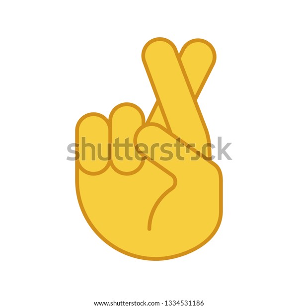 Fingers Crossed Emoji Color Icon Luck Stock Vector (Royalty Free ...