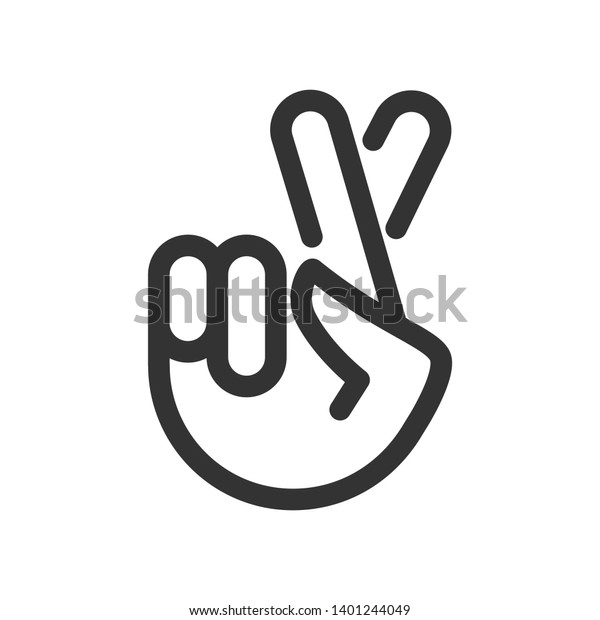Fingers Crossed Emoji Linear Icon Hand Stock Vector Royalty Free