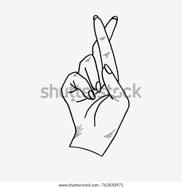 Fingers Crossed Hand Gesture Get Lucky Stock Vector Royalty Free