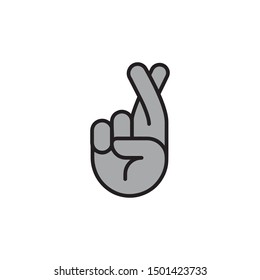 Fingers Crossed (hands With Crossed Fingers) Illustration Vector.