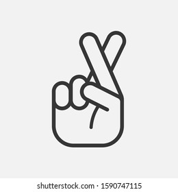 Fingers crossed icon isolated on white background. Vector illustration. Eps 10.