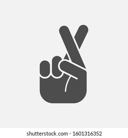 Fingers crossed icon isolated on white background. Vector illustration. Eps 10.