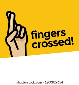 Fingers Crossed Vector Illustration