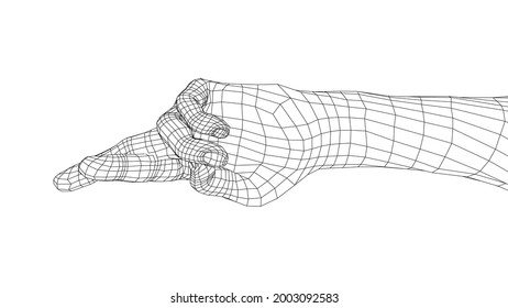 Fingers Crossed Vector Rendering 3d Wireframe Stock Vector (Royalty ...