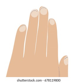 Fingers dirty nails.Fungus in ails. Vector illustration.