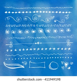 fingers drawn vector line cartoons edge series and doodle design component straight water white vegetation flower nails black abstract background scene border sprout drawn blue heart set art fingers e