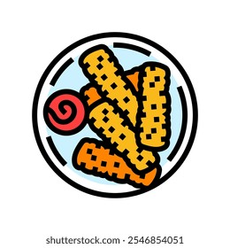 dedos ícone de cor de peixe vetor. dedos sinal de peixe. símbolo isolado ilustração