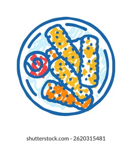 fingers fish doodle icon sketch vector. fingers fish sign. isolated symbol illustration