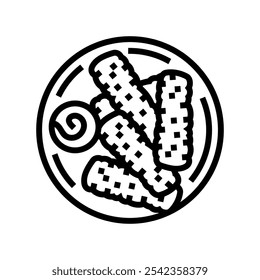 fingers fish line icon vector. fingers fish sign. isolated contour symbol black illustration