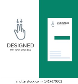 Fingers, Gesture, , Down Grey Logo Design and Business Card Template