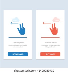 Fingers, Gesture, Left  Blue and Red Download and Buy Now web Widget Card Template