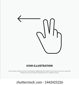 Fingers, Gesture, Left Line Icon Vector