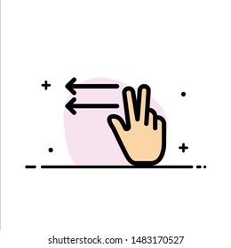 Fingers, Gesture, Lefts  Business Flat Line Filled Icon Vector Banner Template