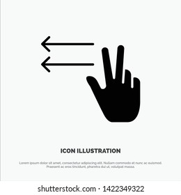 Fingers, Gesture, Lefts solid Glyph Icon vector