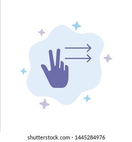 Fingers, Gesture, Right Blue Icon on Abstract Cloud Background