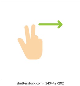 Fingers, Gesture, Right  Flat Color Icon. Vector icon banner Template