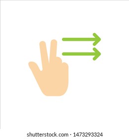 Fingers, Gesture, Right  Flat Color Icon. Vector icon banner Template