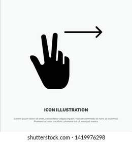 Fingers, Gesture, Right solid Glyph Icon vector
