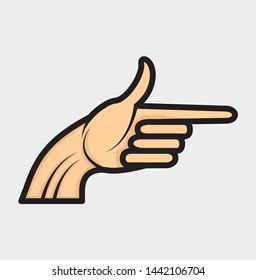 fingers gesture snap of the icon, flat style, left hand finger, isolated on white background