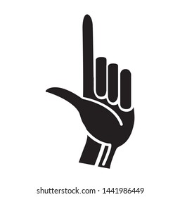 fingers gesture snap of the icon, glyph style, left hand finger, isolated on white background