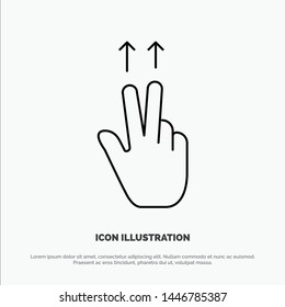Fingers, Gesture, Ups Line Icon Vector