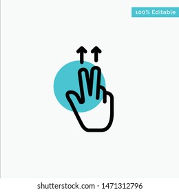 Fingers, Gesture, Ups turquoise highlight circle point Vector icon. Vector Icon Template background