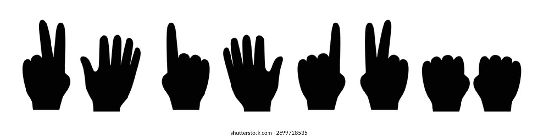 Los gestos de los dedos fijan la vista frontal y posterior de la mano humana