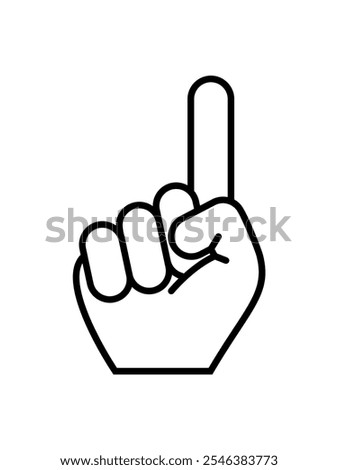 Fingers gesturing number one. Index Finger pointing up.
