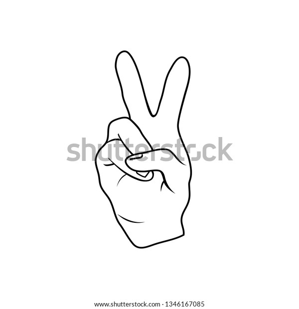 Fingers Hand Signals Mean Peace Vector Stock Vector Royalty Free