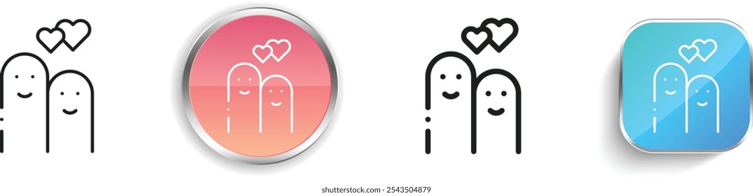 fingers icon. Thin Linear, Regular and Button Style Design Isolated On White Background