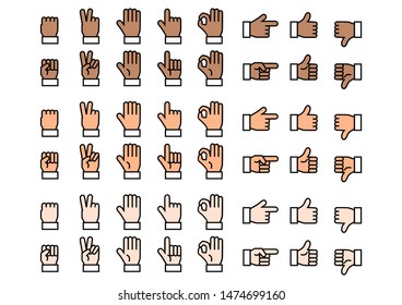 Fingers Icons Set Vector Illustration Stock Vector (Royalty Free ...