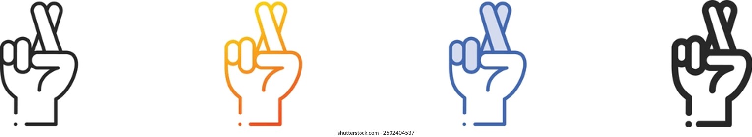 fingers icon.Thin Linear, Gradient, Blue Stroke and bold Style Design Isolated On White Background