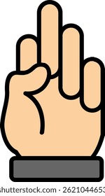 Fingers Line Filled Vector Icon Design