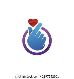 Fingers with love gesture logo design