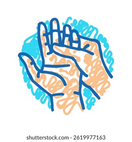 fingers massage therapy doodle icon sketch vector. fingers massage therapy sign. isolated symbol illustration