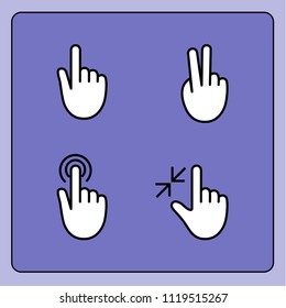 fingers on touch screen