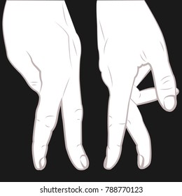 The fingers represent the people. Hands action. Human communication vector illustration