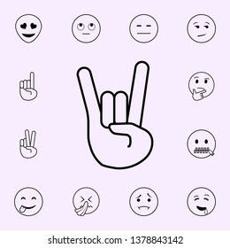 fingers rock icon. Emoji icons universal set for web and mobile