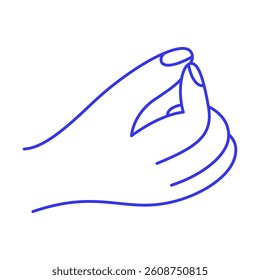 Fingers snap. Hand gesture doodle icon. Contour vector illustration