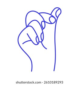 Fingers snap. Hand gesture doodle icon. Contour vector illustration