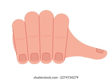 Fingers tapping semi flat color vector hand gesture. Editable pose. Human body part on white. Nervous waiting expression cartoon style illustration for web graphic design, animation, sticker