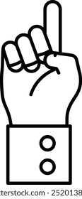 Diseño de ícono de línea de Vector de dedos