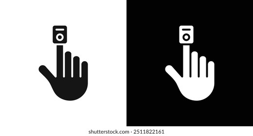 Icono de oxímetro de pulso de punta de dedo colección de conjunto de relleno plano
