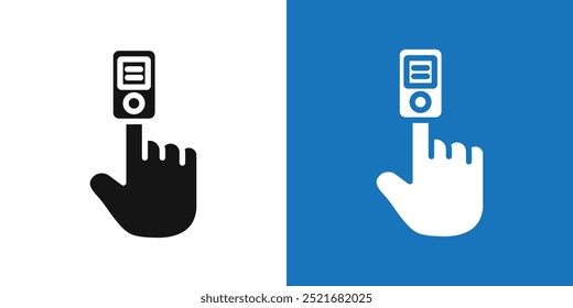 Fingertipp-Pulsoximeter-Symbol Umriss eines flachen Vektorsatzes