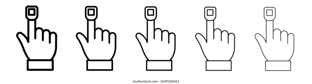 Icono del oxímetro de pulso de la yema del dedo Diseño plano sobre fondo aislado