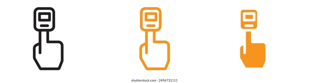 Conjunto de iconos de oxímetro de pulso de yema de dedo Ilustraciones de dispositivos médicos para monitoreo de salud