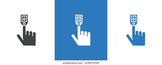 Icono de oxímetro de pulso de yema de dedo ilustración de línea delgada