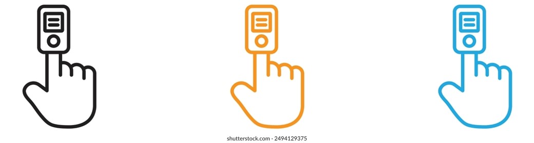 Fingerspitze Pulsoximeter Icon Vektorgrafik Logo Set Kollektion für Web App UI